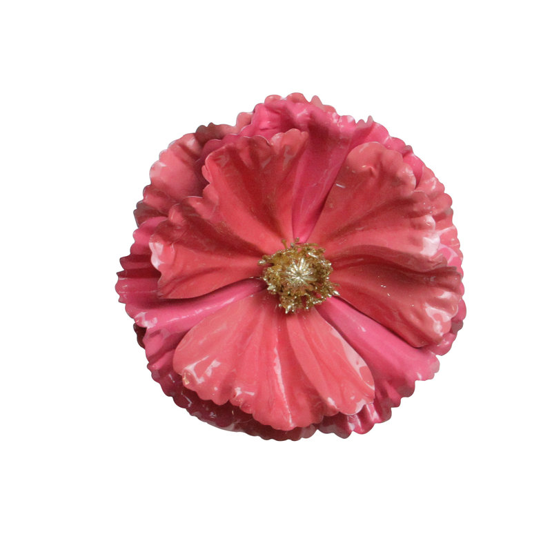 Ornement de Noël clip de coquelicot brillant 4,75 po, Rose
