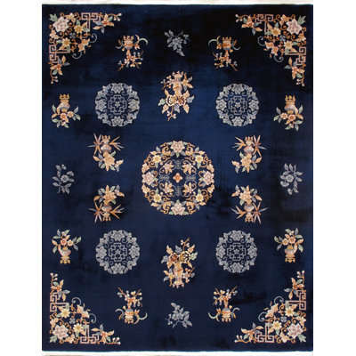S. Antique Hand Knotted Wool Floral Indoor Rug
