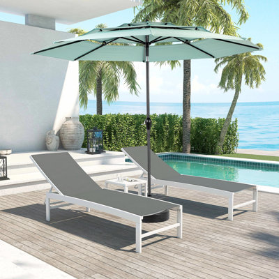 Parasol automatique à 3 niveaux - Aluminium de 3 m pour terrasse extérieure
