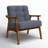 Ameer Tufted Fabric Accent Chair with Rubberwood Legs-352427195