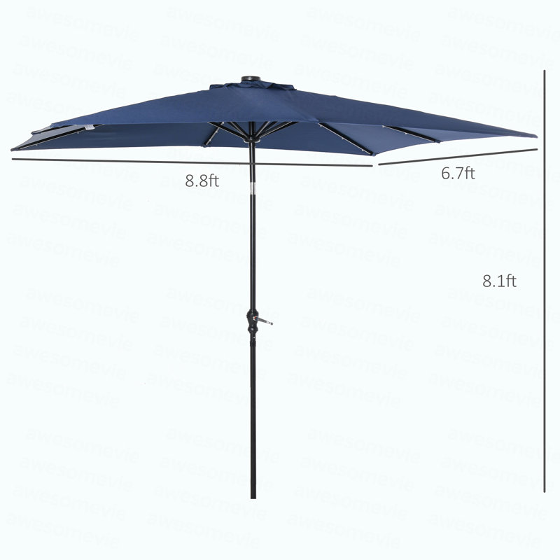 Parasol solaire Sun, parasol de patio éclairé, Bleu