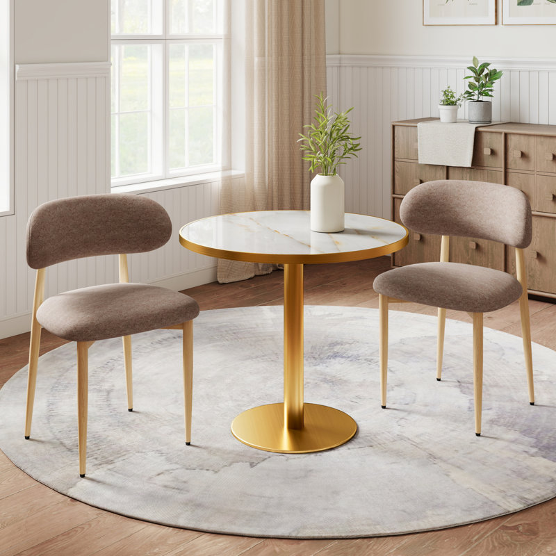 Chaises de salle à manger confortables de style campagnard moderne avec pieds en métal pour la cuisine