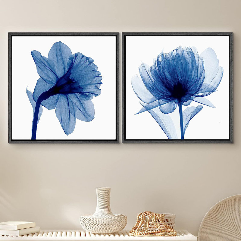 Reproduction encadrée sur toile, 2 pièces, Cadre noir, H 16 po x l 32 po x P 1,5 po