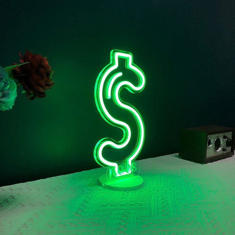 Enseigne néon à DEL 12 po Dollar