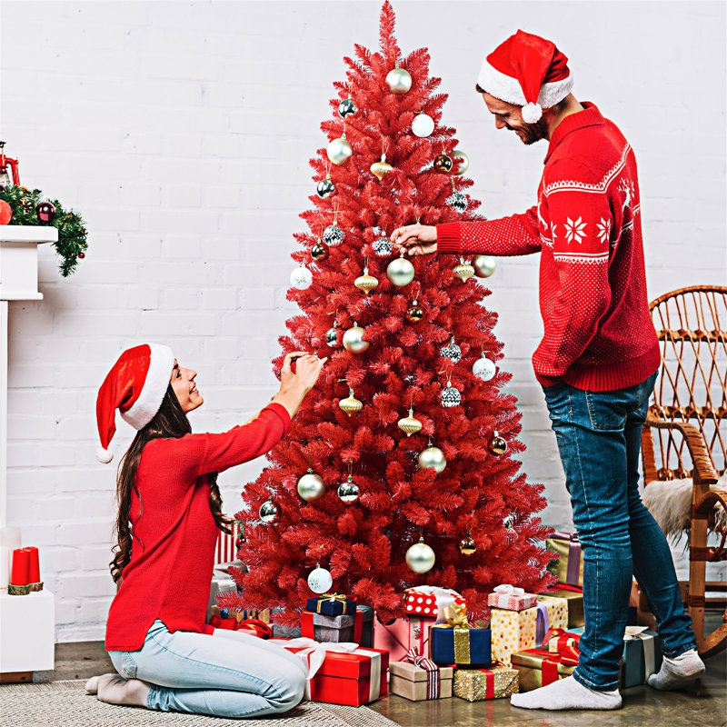 Arbre de Noël en PVC avec support en métal, 5'