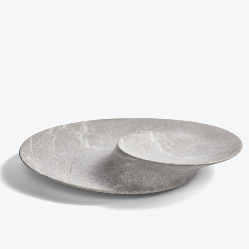 Swirl Bowl, Large, Grey, 18.8"W x 12.2"D x 3.1"H, Gray