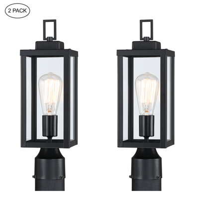 Luminaire sur mât câblé noir Eddysville
