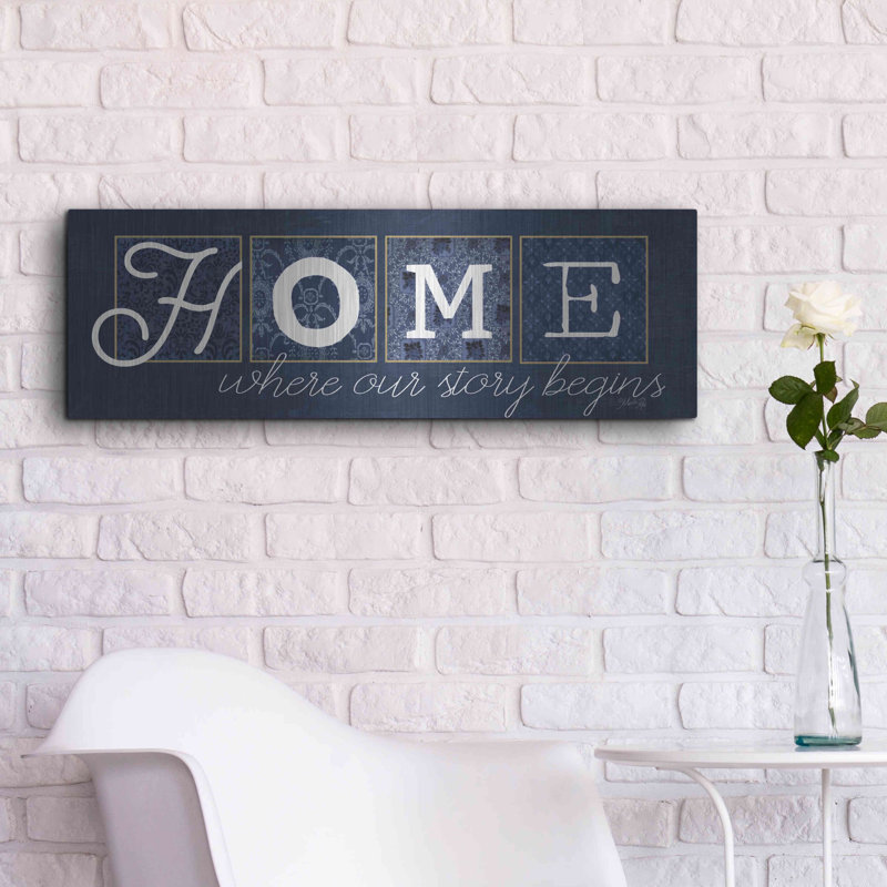 «Home Where Our Story Begins» par Marla Rae, art mural en métal, H 12 po x l 36 po