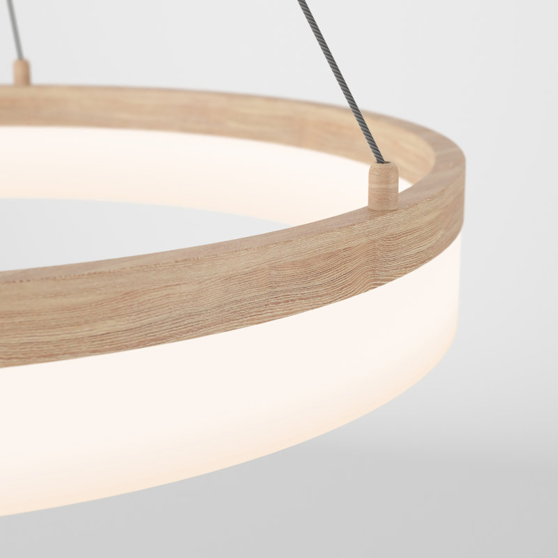 Luminaire suspendu à 1 lumière DEL, Bois