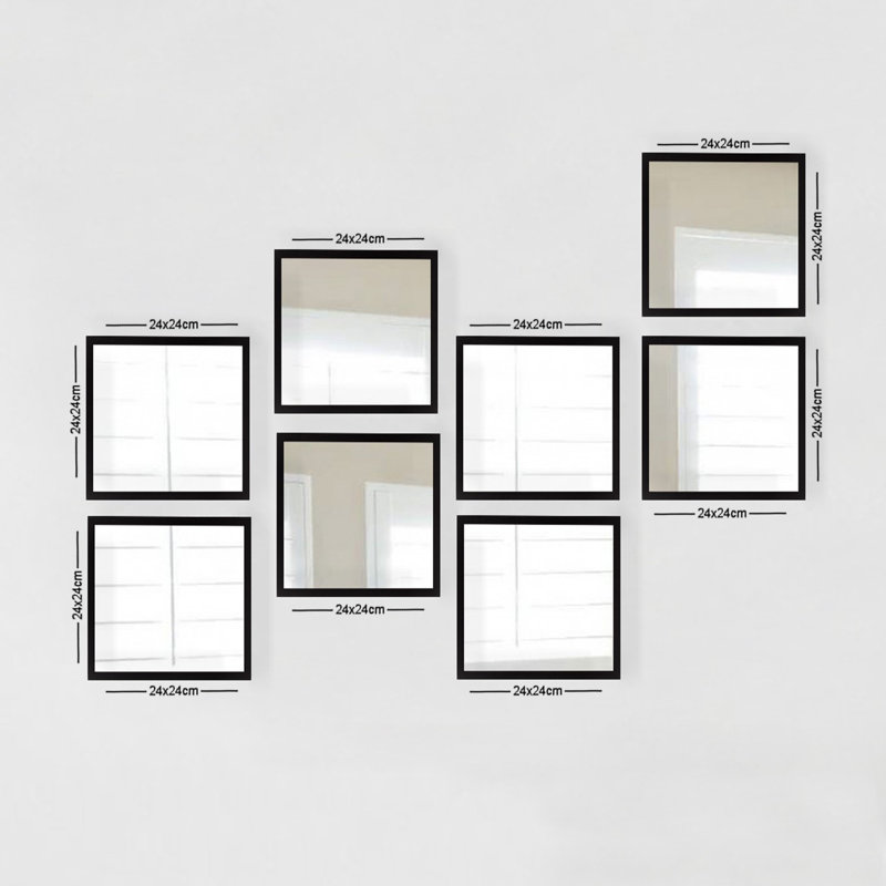 Mund Plastic Flat Mirror Set, Black