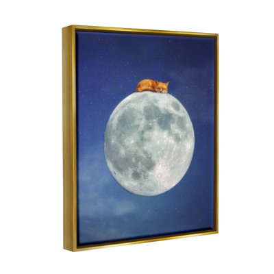 Fox Sleeping Night Sky Moon par Carrie Ann Grippo-Pike - impression sur bois