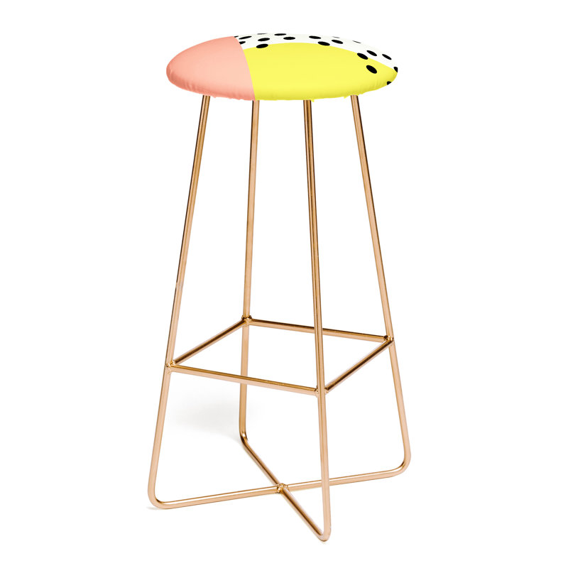 Tabouret 30 ", Cadre rose / jaune / bronze