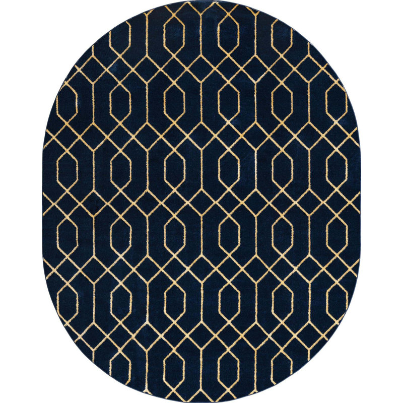 Geometric Area Rug, Oval 239 x 305cm
