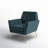 Johan Faux Leather Armchair With Metal Legs and Tufted Back-69986081