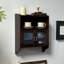 Armoire murale à 2 compartiments vintage en bois massif + bois manufacturé, armoire de rangement à dessus ouvert et double porte vitrée avec tablette décorative moderne pour la chambre à coucher, la salle de bain, la cuisine et le salon