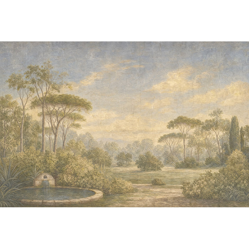 Papier peint ciel nuageux, décor pastoral, décoration murale rétro, 200 po x 120 po, Texturé non collé