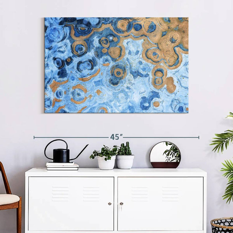 Avery Abstract Blue Sea, 26" H x 39" W