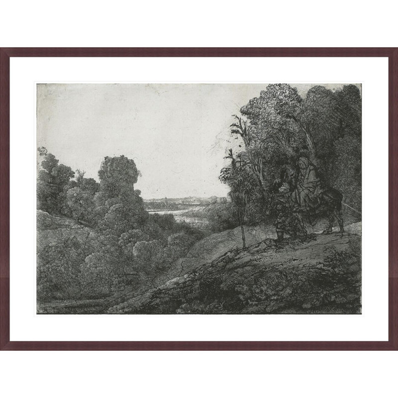 «Tobias and the Angel» par Rembrandt van Rijn - estampe numérique encadrée, H 31,6 po x l 41,5 po