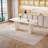 62.99" Modern Rectangle Cream White Dining Table Set with 4 Chairs for Kitchen, Bar, Living Room-1200877693-1179052235