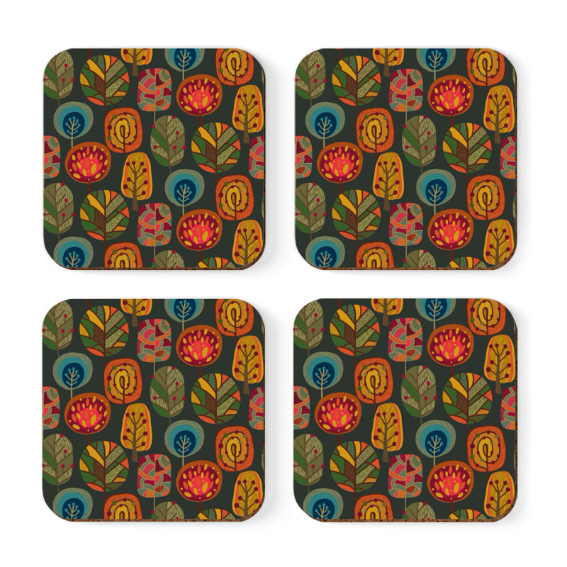 Dessous de verre fleurs rétro