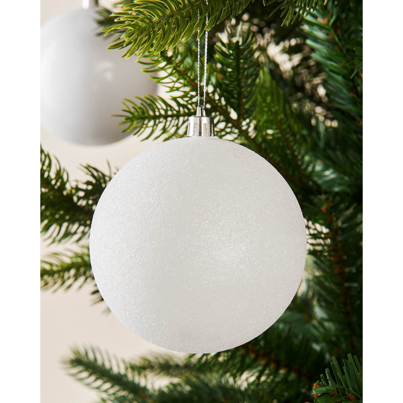 11cm Solid Colour Plastic / Acrylic Bauble, White