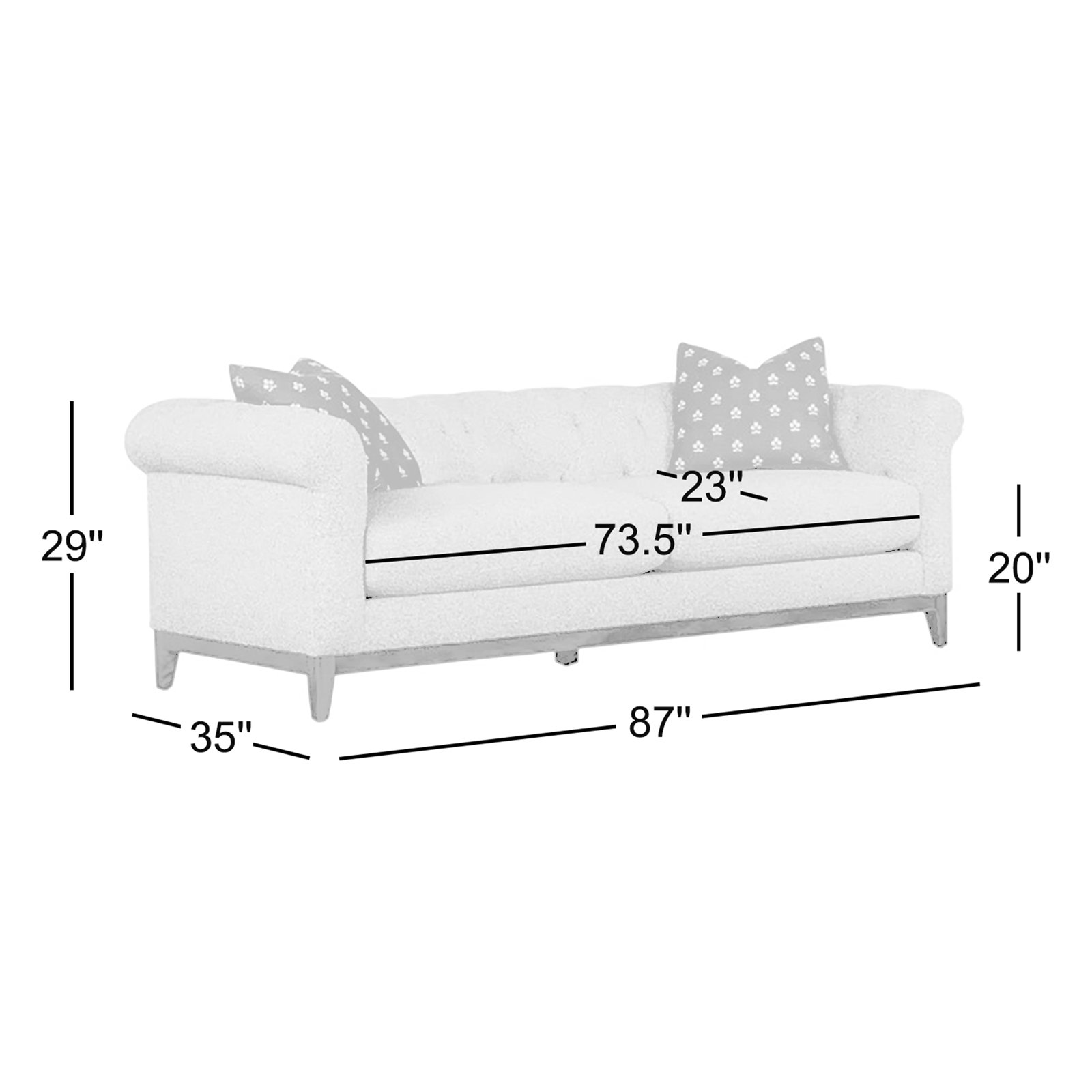Pennington 87" Sofa, Adelaide Cream