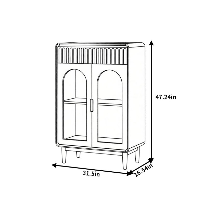 Buffet simple en verre mural