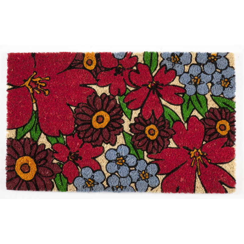 Tapis de porte d'extérieur 28 po x 17 po Cyle Forget Me Nots