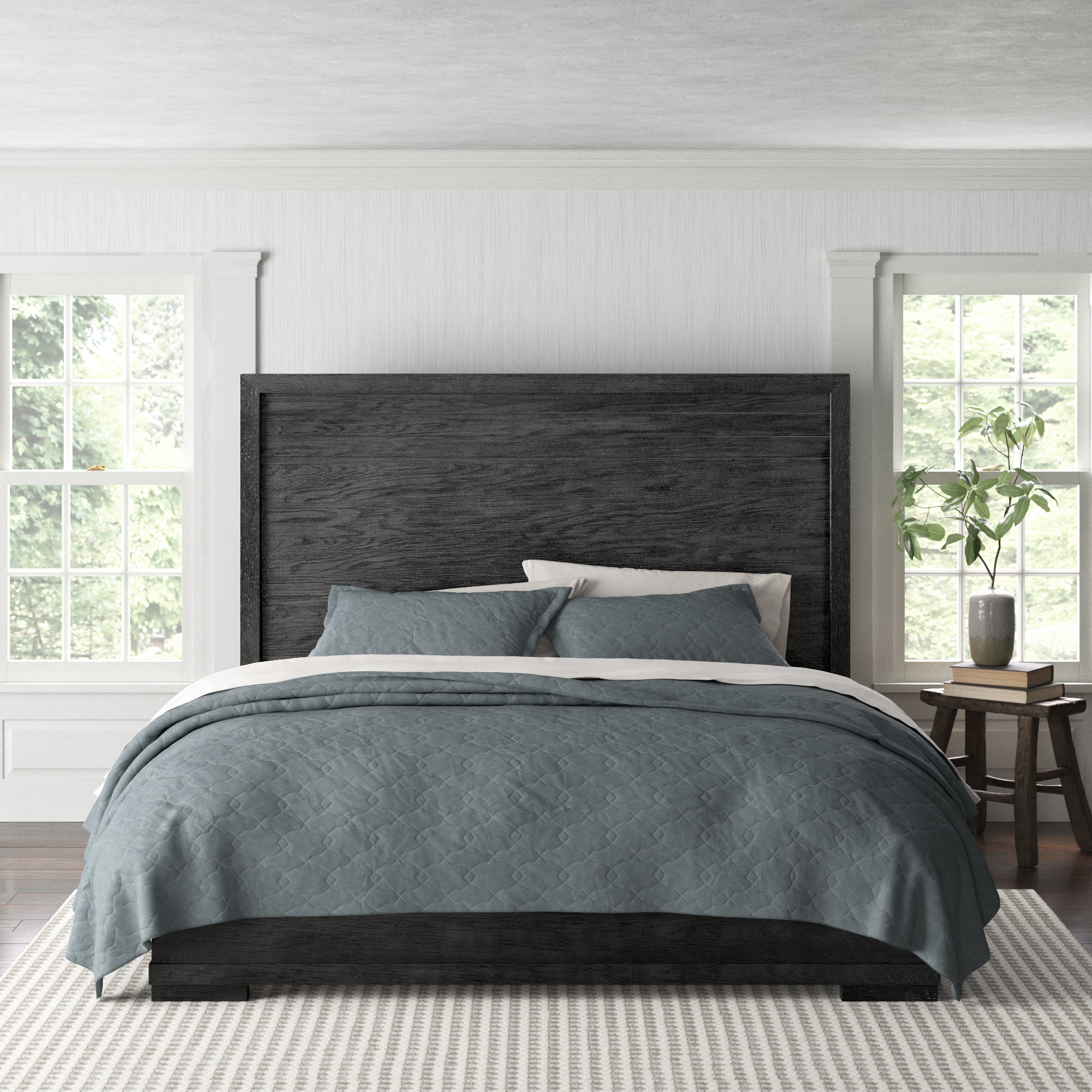 Appleton Panel Bed, King, Charred Oak