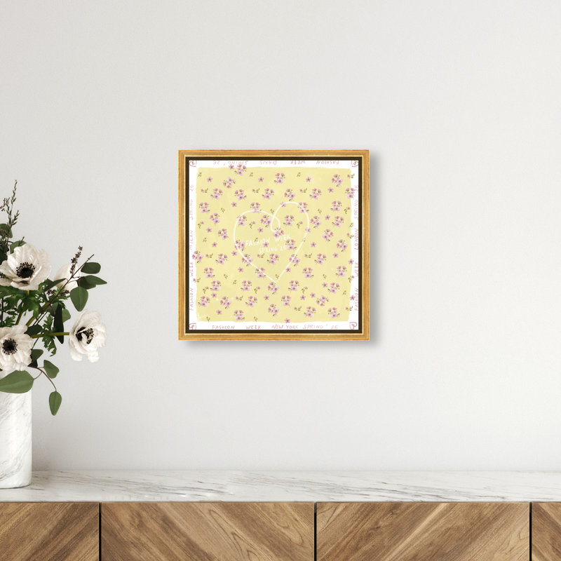 Butter Spring Fashion Print by Oliver Gal, 13"H x 13"W, Gold Floater Frame