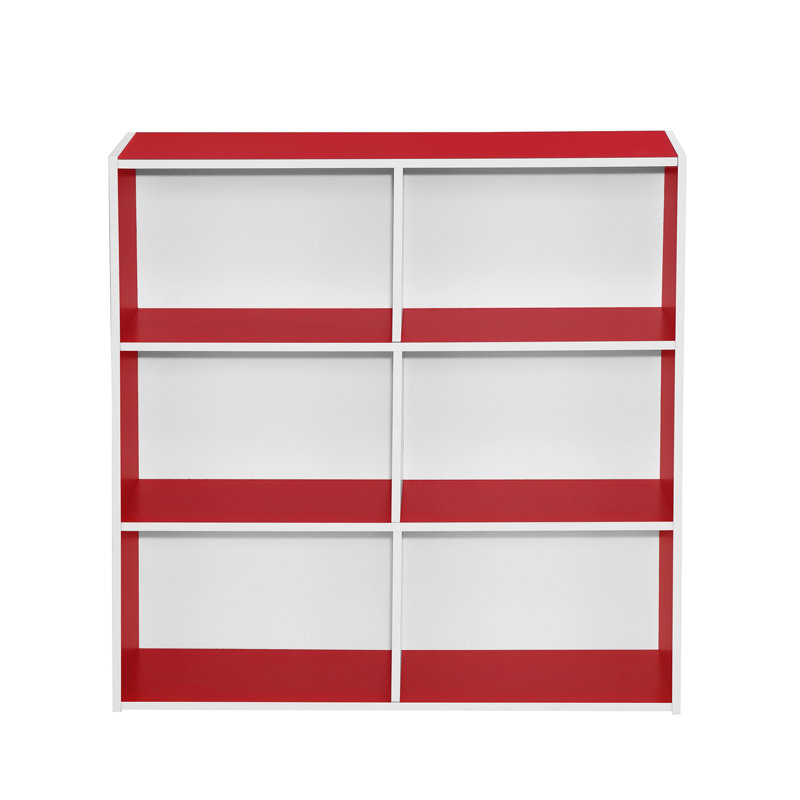 Troiano 80cm H x 80cm W Wood Standard Bookcase, Red