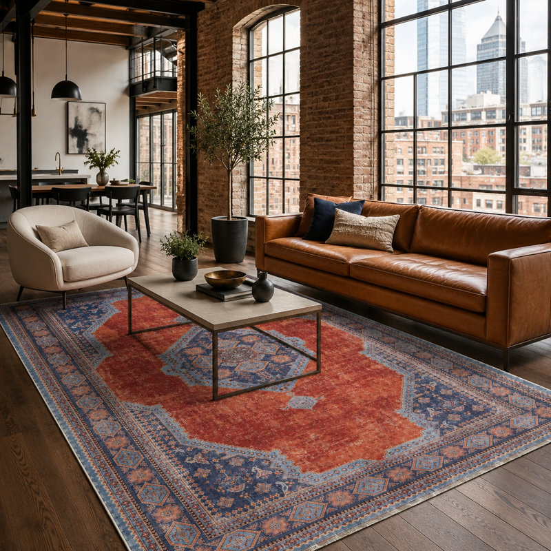 Vintage Look Cotton and Chenille Flatweave Area Rug, 200 x 300 cm