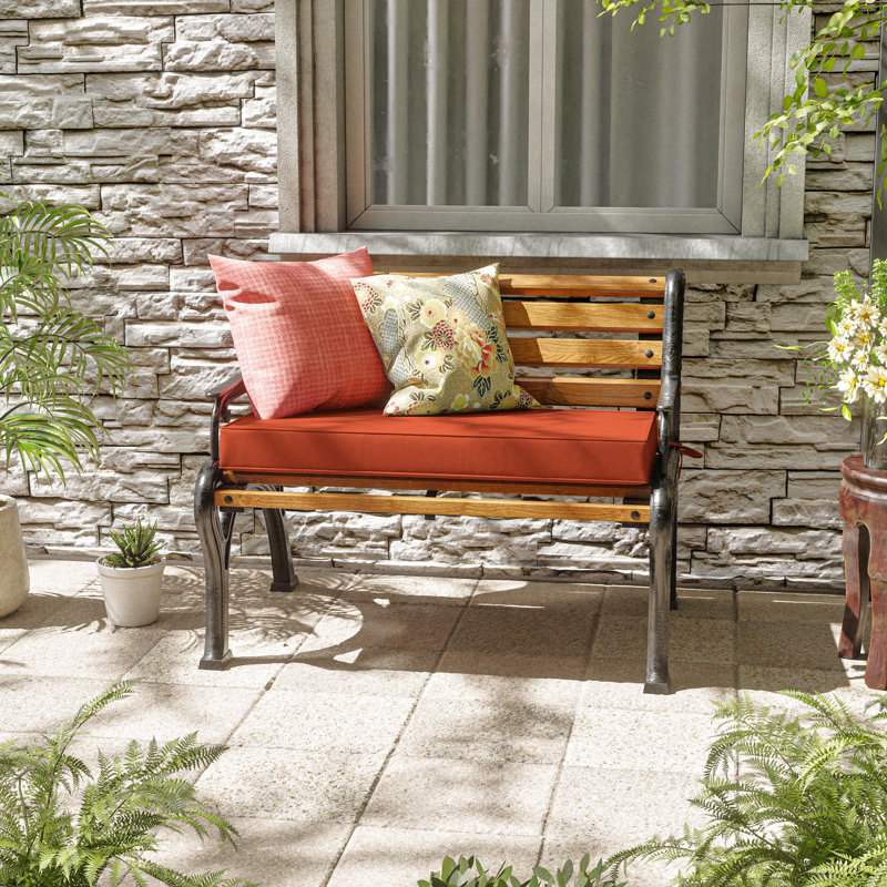 Coussin de banc d'extérieur 36 po x 18 po x 3 po Coussins de siège intérieur et extérieur, L 36 po x P 18 po, Orange