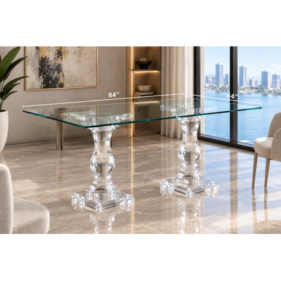 Table de salle à manger à double piédestal Corinthian
