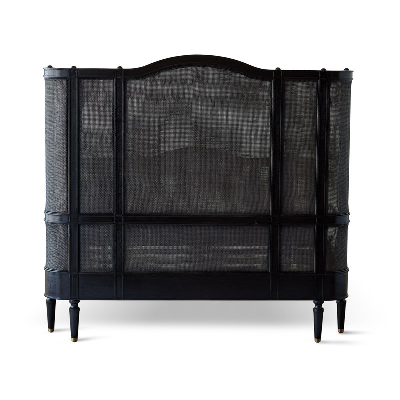 Solid Wood Bed, Black, Queen