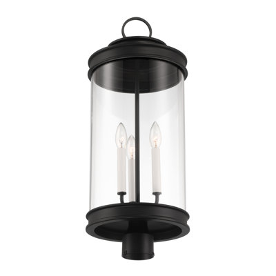 Acim 3-Light Outdoor Post Lantern in Matte Black