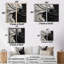 "Dreamscape" noir et blanc marbré - décoration murale géométrique abstraite, art mural encadré abstrait noir 2 pièces-833799834-833799837-833799838