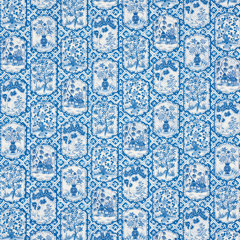 Schumacher x Johnson Hartig Ting Ting Fabric, Blue