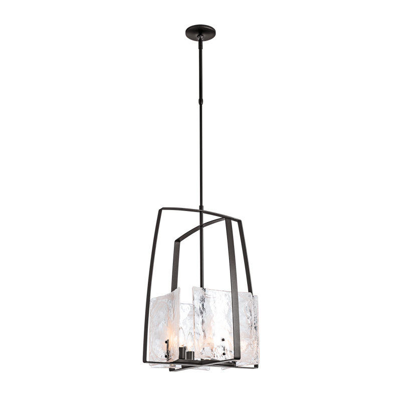 Arc 4 - Light Lantern Rectangle Chandelier, Dark Smoke