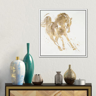 Spirit Horse Gold by Patricia Pinto - Floater Frame Gallery-Wrapped Canvas Giclée on Canvas