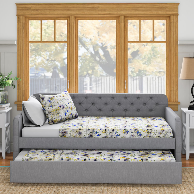 Astra Upholstered Daybed, Smoke Linen