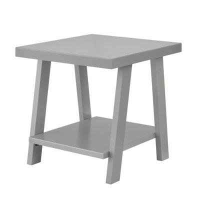 Athens Contemporary Wood Shelf End Table, Gray