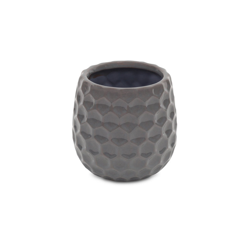 Pot à fleurs en céramique Eddins, H 4,5 po x l 4 po x P 4 po, Gris