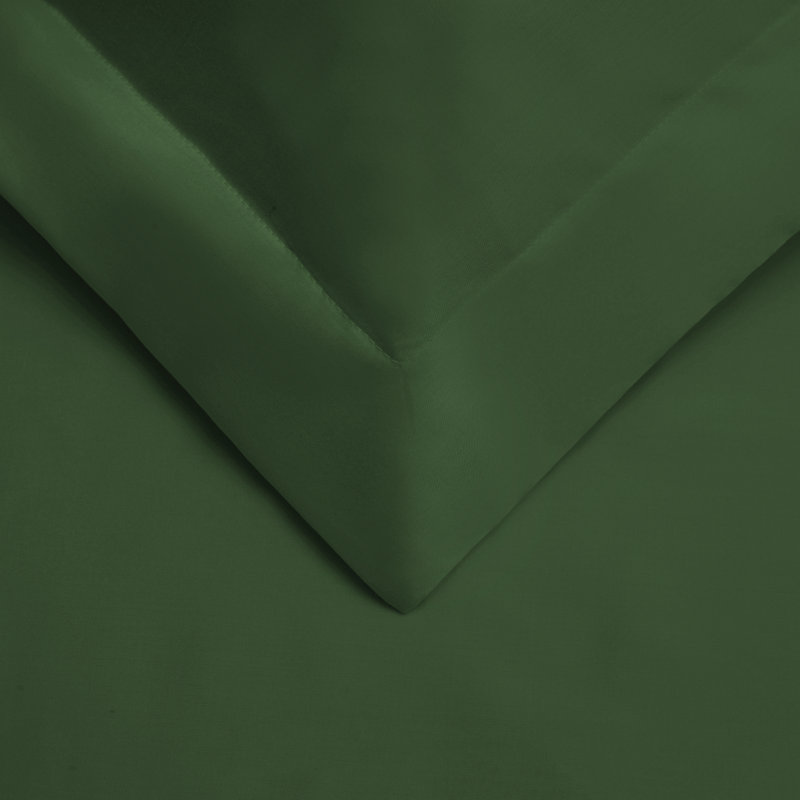100% Cotton 300 TC Modern and Contemporary 3 Piece Duvet Cover Set, Hunter Green, King Duvet Cover + 2 King Pillowcases