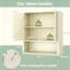 Wall Mounted Wooden Bathroom Storage Cupboard, Double Fluted Door Cabinet with Adjustable Shelf, Over Toilet Wall Storage Furniture