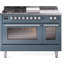 ILVE Professional Plus II 48 cuisinière à double combustible, 5 brûleurs scellés, plaque chauffante (bleu gris)-98168227-98168235