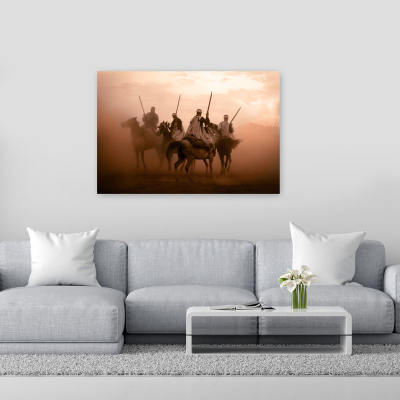 Tbourida Art Contemporary Horse Wall Art Print 1 Piece Wrapped Canvas Wall Art, 101.6cm H x 152.4cm W