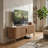 Modern TV Stand, 63In Fluted TV Stand Modern Media Console Table Entertainment Center With Sliding Door And Solid Wood Legs For Living Room Bedroom Office-1650074796