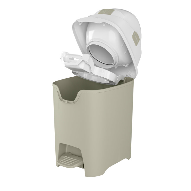 Foundations Hands-free Mini Diaper Pail, Sand, Tan