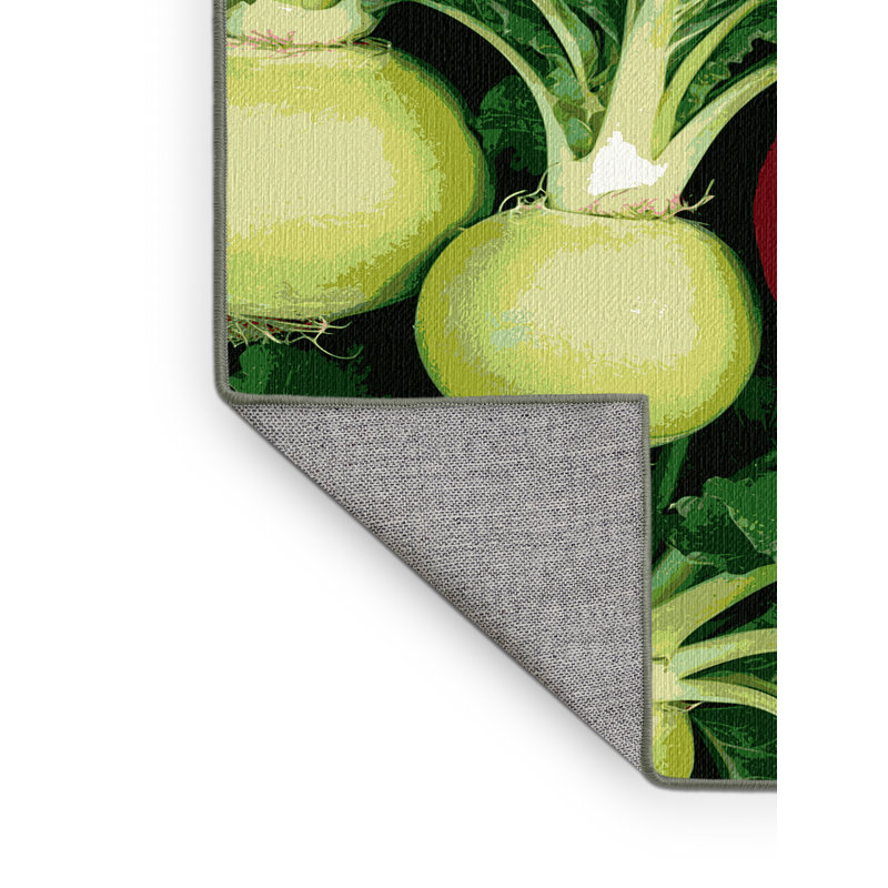  Tapis lavable avec légumes chou-rave, Carré 5 pi